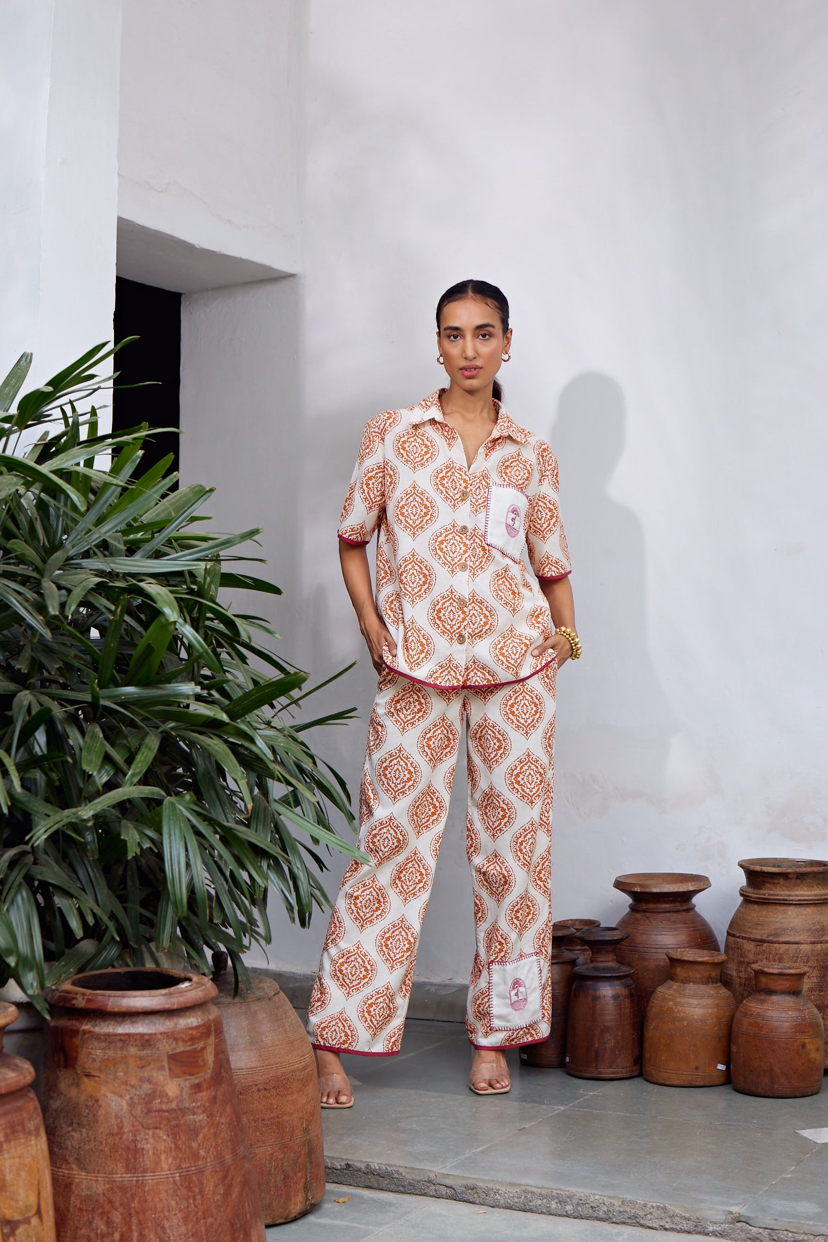 Mahieka Sharma in Daisy Orange Co-Ord Set Calling June