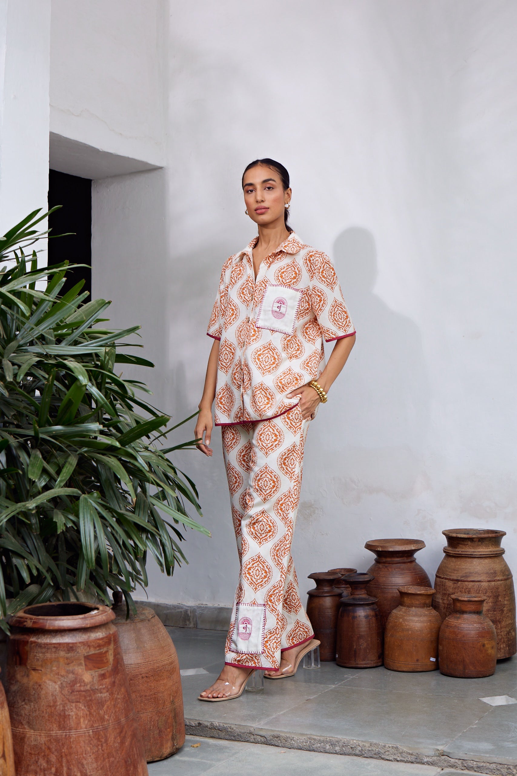 Mahieka Sharma in Daisy Orange Co-Ord Set Calling June