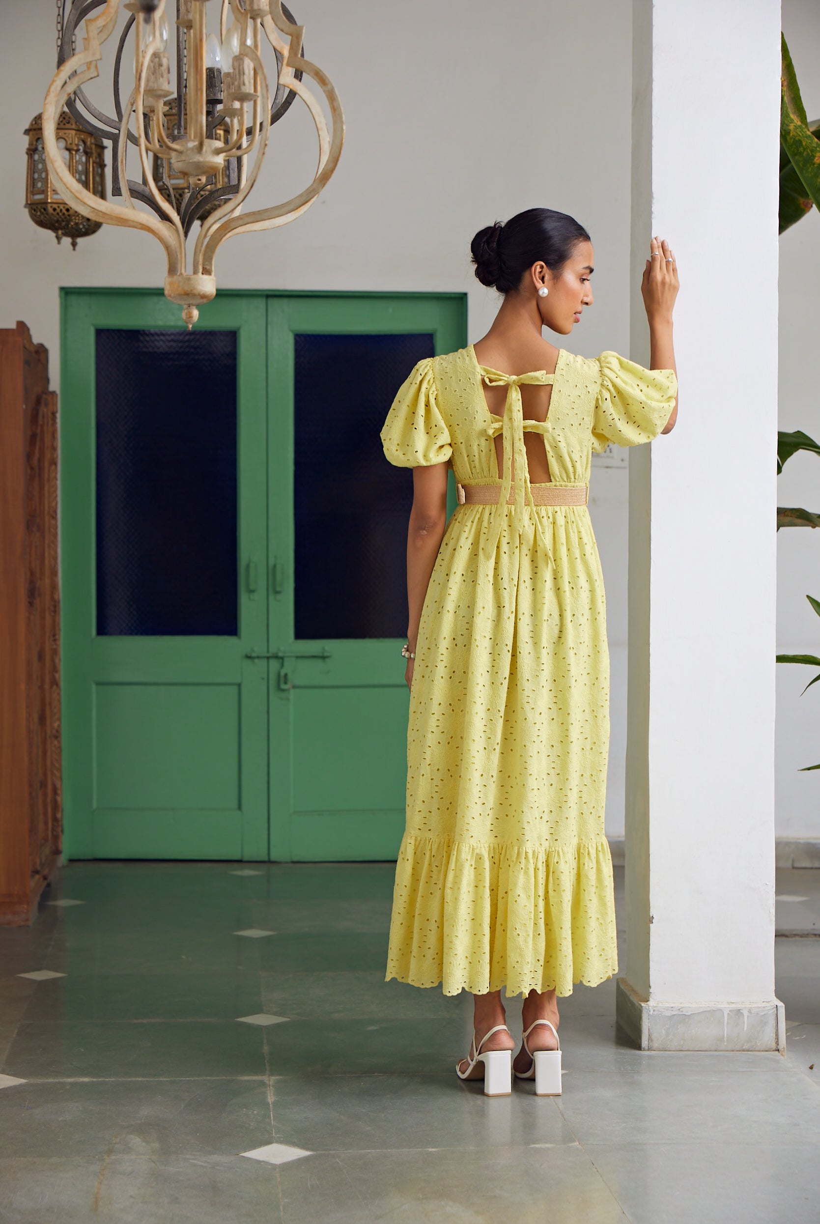 Mahieka Sharma in Goldenaster Midi Dress Calling June