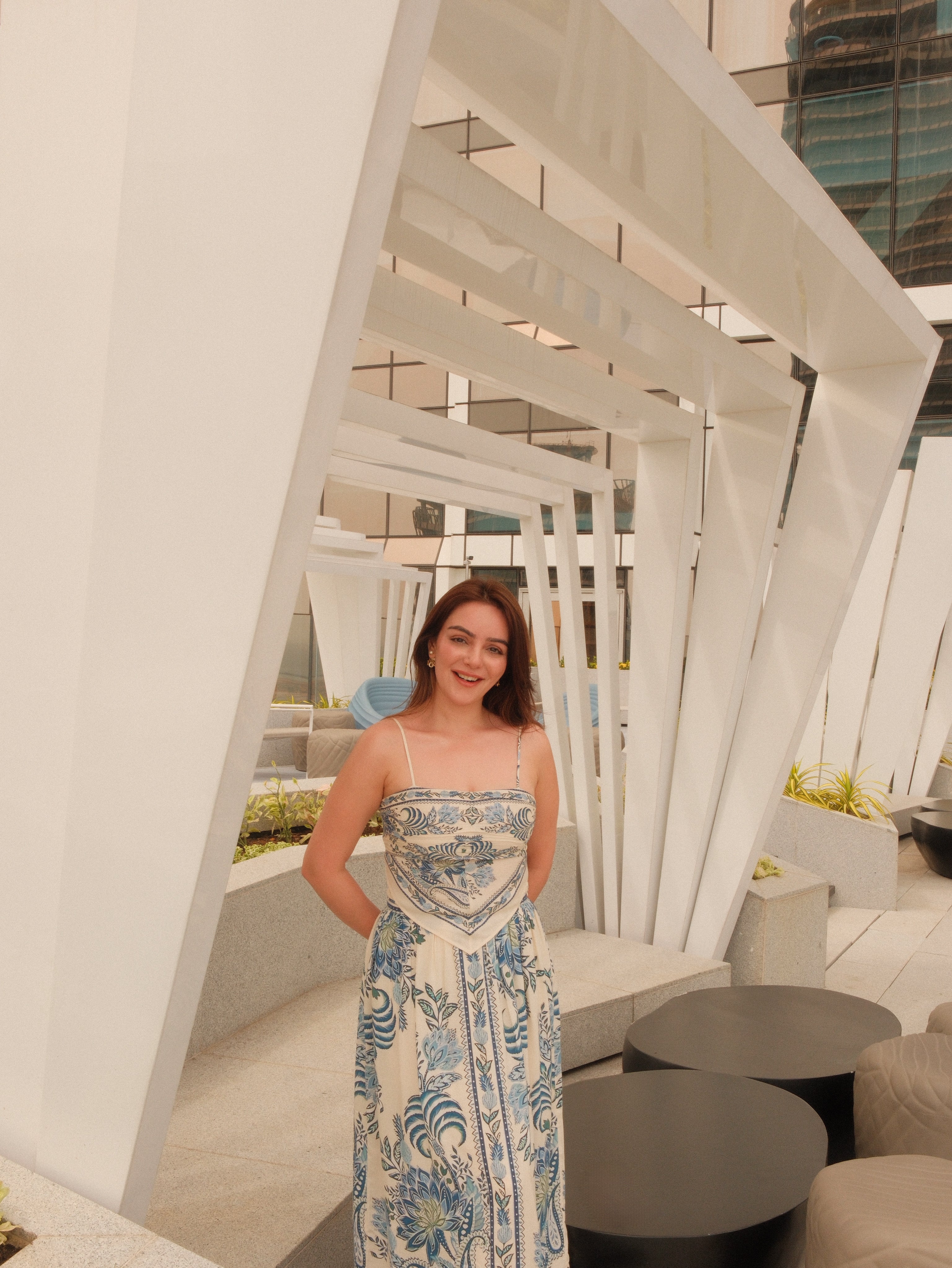 Simran Sethi Bedi in Malibu Skirt Co-ord Set Calling June