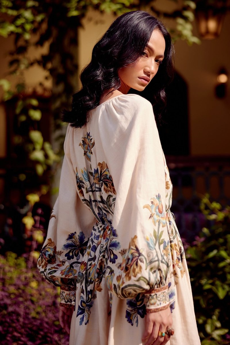 Linear Linen Printed Dress - Calling June India