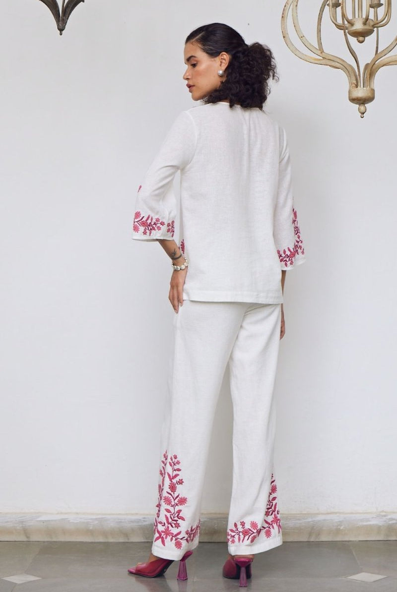 Yarrow Hand Embroidered Kaftan Co-Ord Set - Calling June India