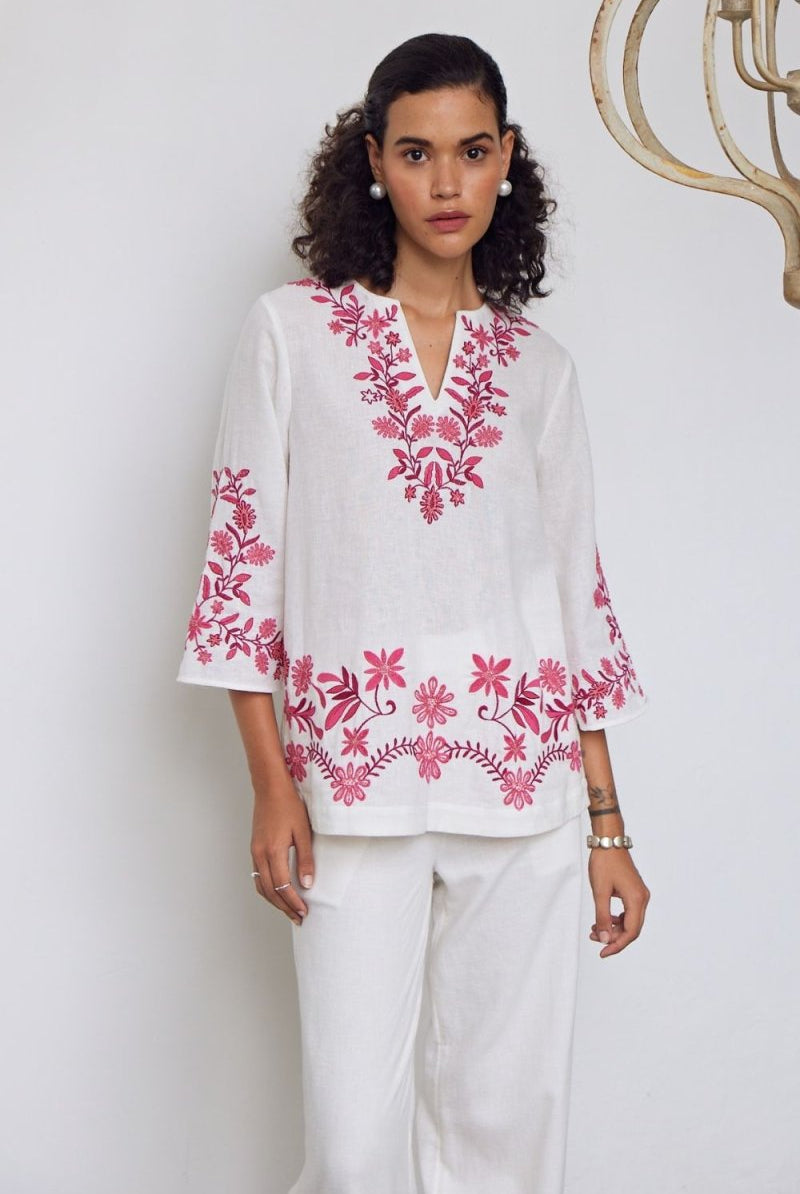 Yarrow Hand Embroidered Kaftan Co-Ord Set - Calling June India